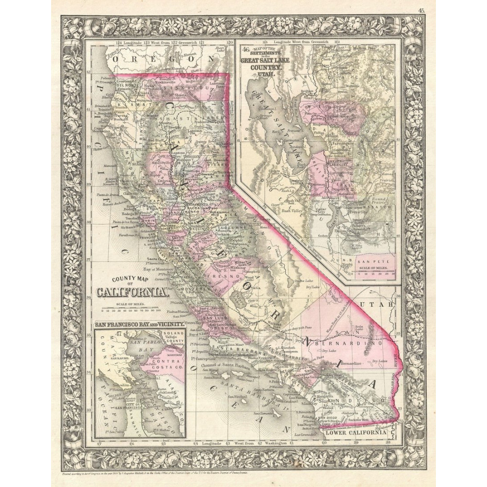 California Map Poster, Canvas, Print Sales - California Map Poster
