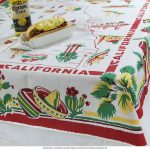California Map Square Souvenir Tablecloth 52 X 52 D | Souvenir   Vintage California Map Tablecloth