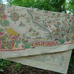 California Map Tablecloth 1950S Vintage Souvenir 4549 Inches   Vintage California Map Tablecloth