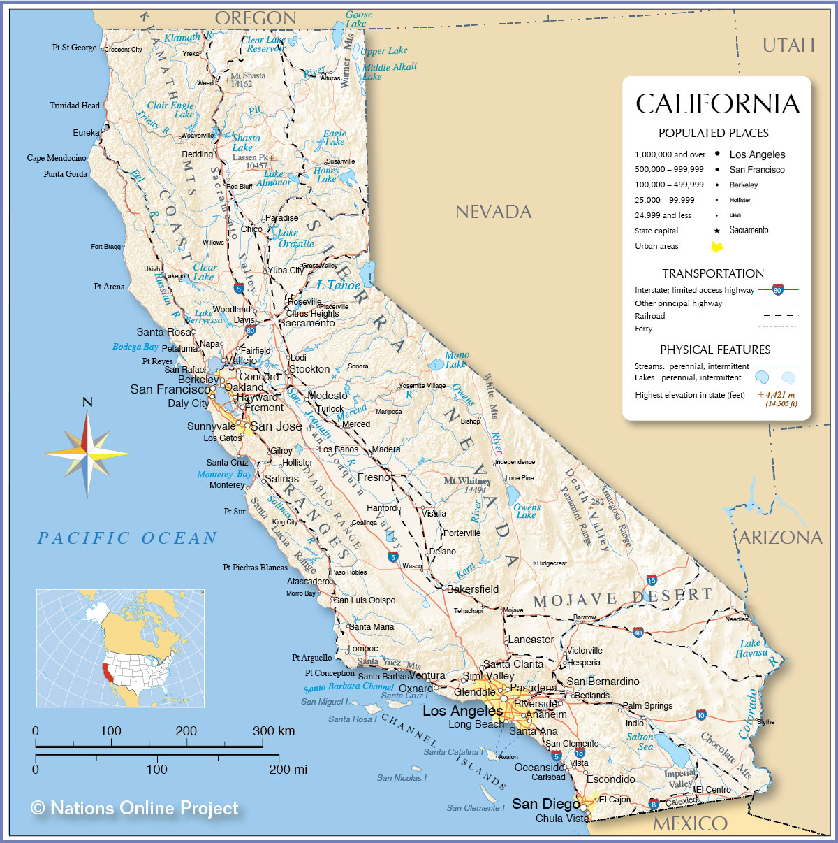 California Map With Cities Show Me A Map Of California California - Show Me A Map Of California
