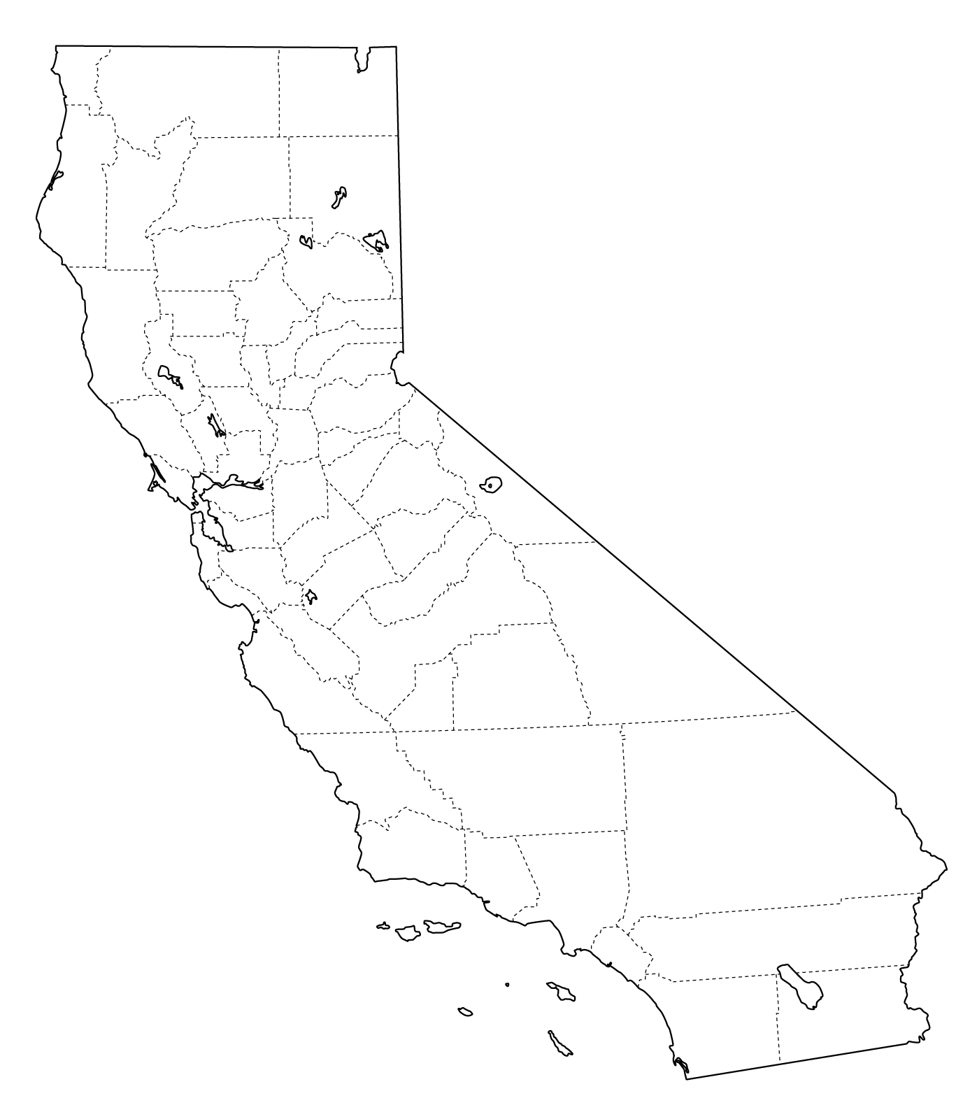 California Map With County Lines - Klipy - California Map With County Lines