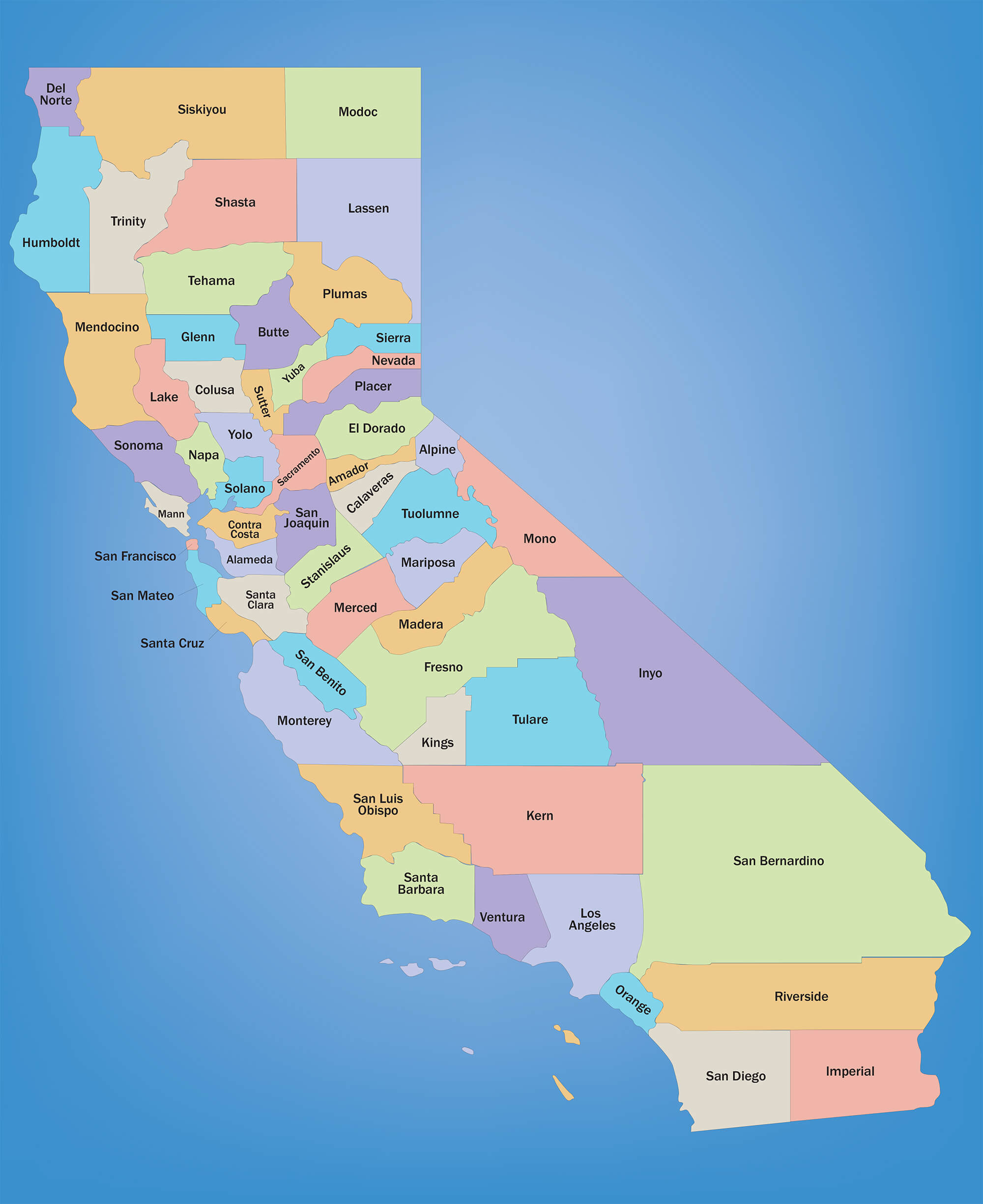 California Mapscounty And Travel Information | Download Free - California County Map