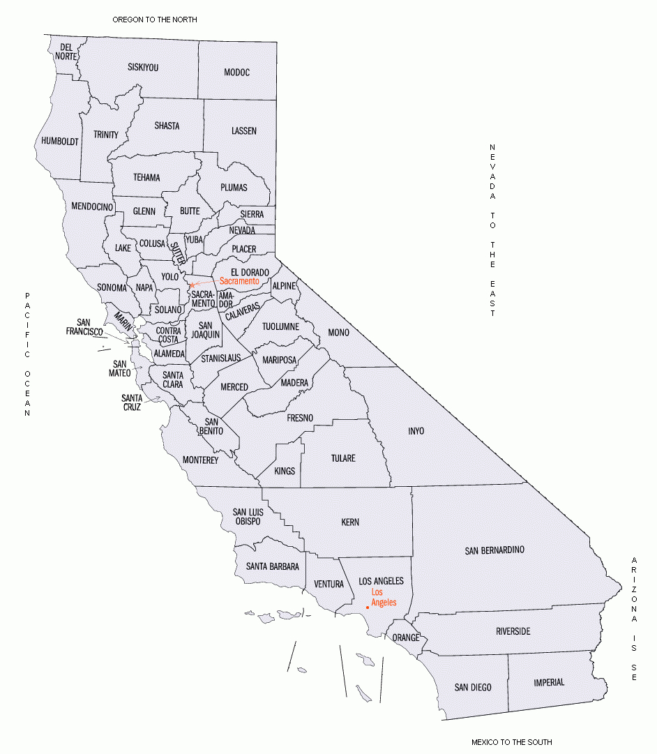 California Mapscounty And Travel Information | Download Free - Free Editable Map Of California Counties
