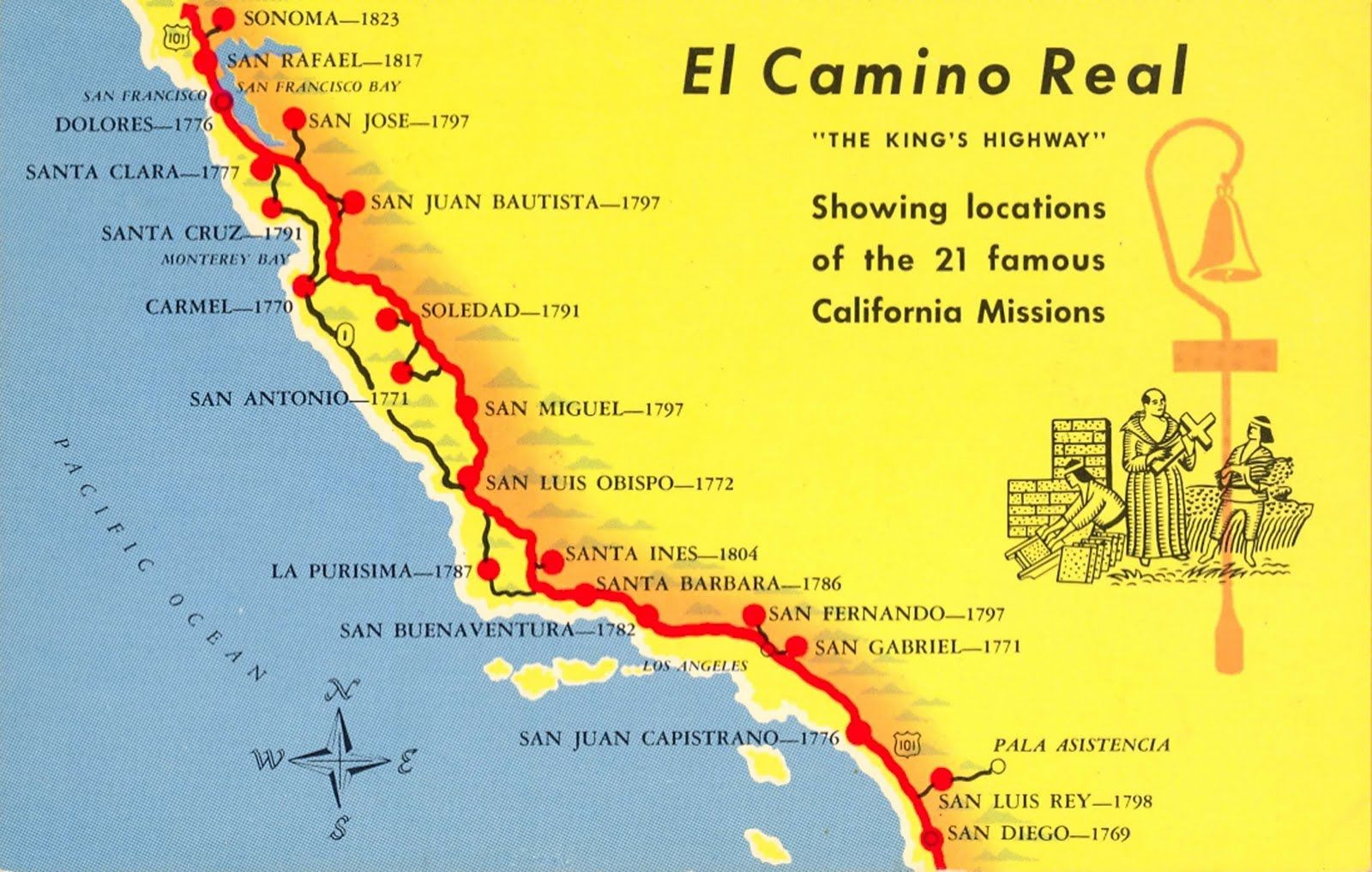 California Missions Map Printable - Klipy - Southern California Missions Map