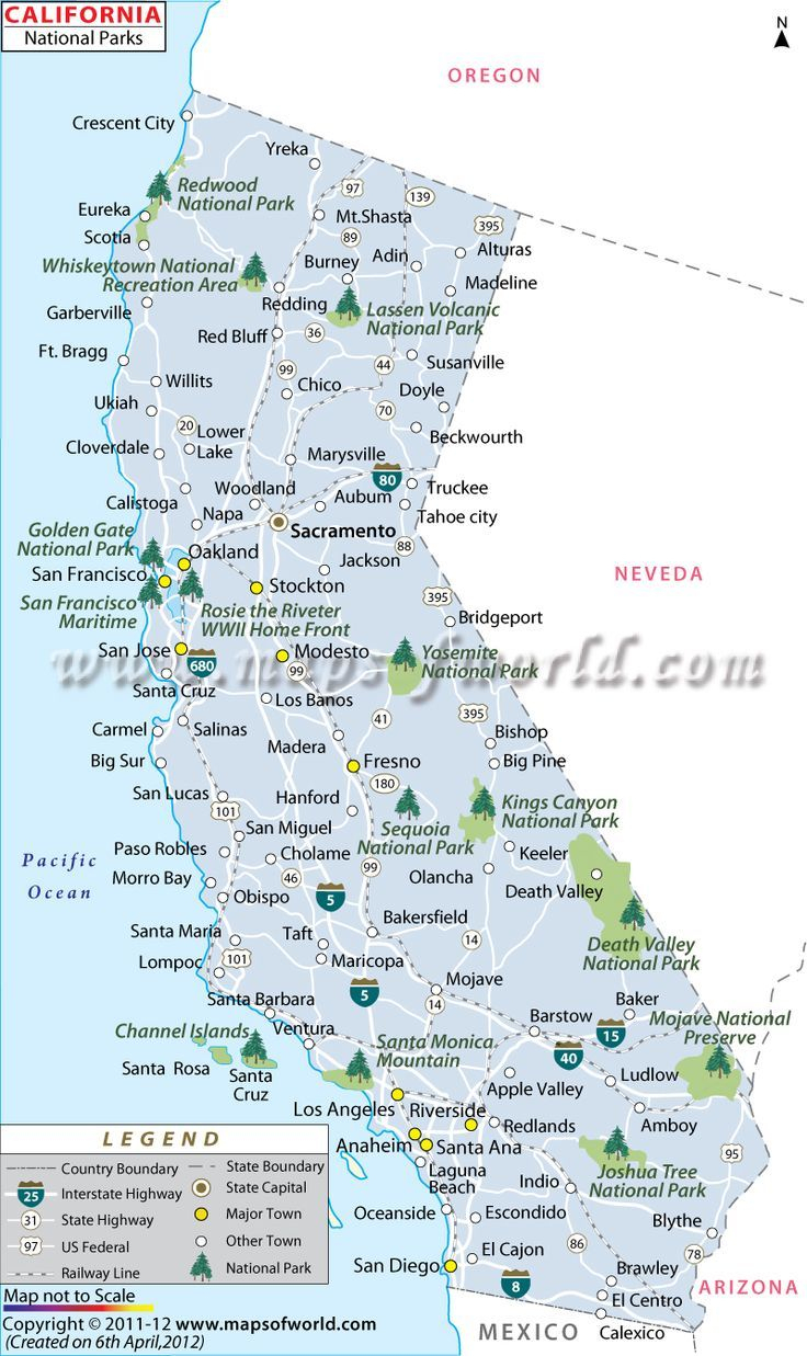 California National Parks Map | Travel In 2019 | California National - National Parks In Northern California Map