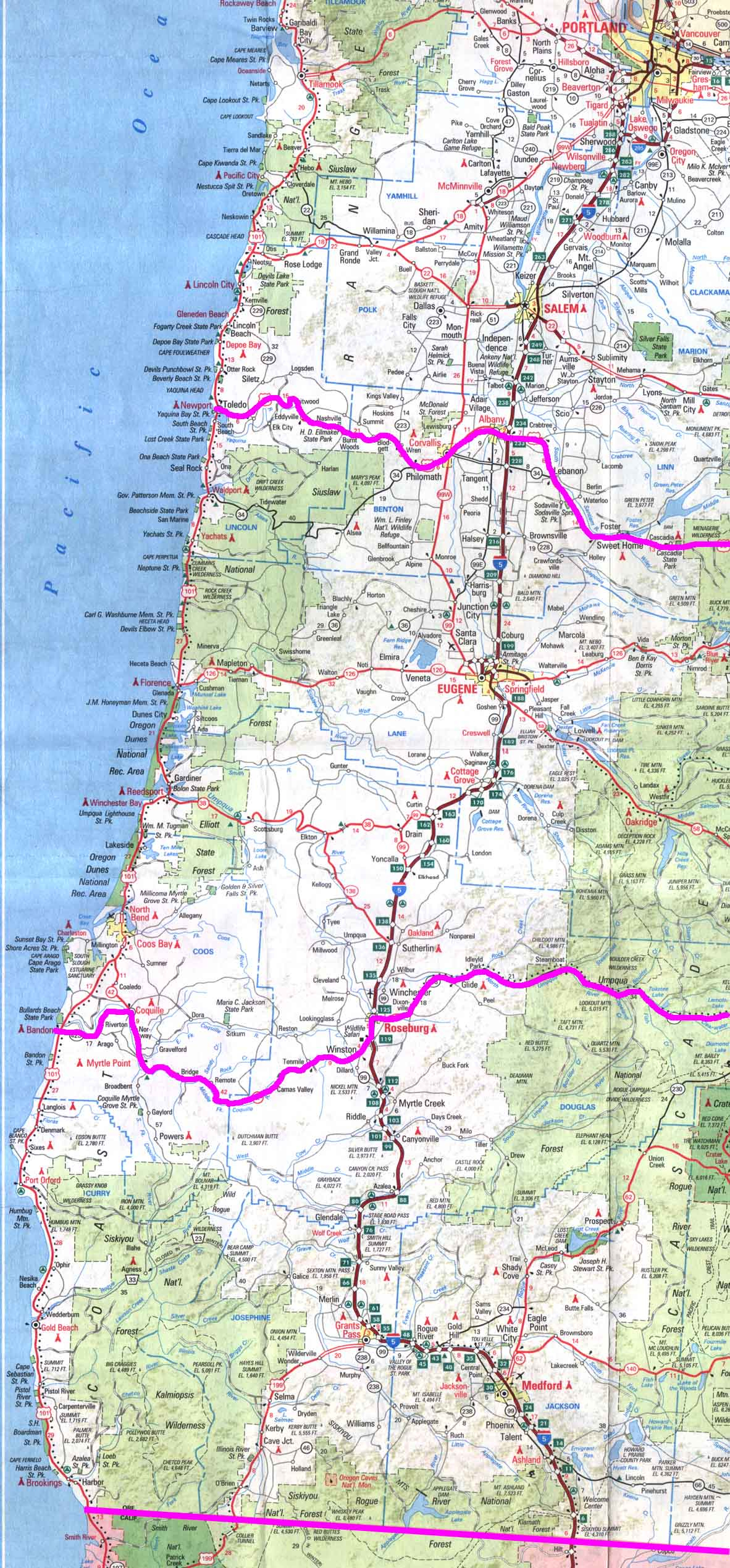 California Oregon Map California Road Map Map Of Oregon And - Map Of Oregon And California