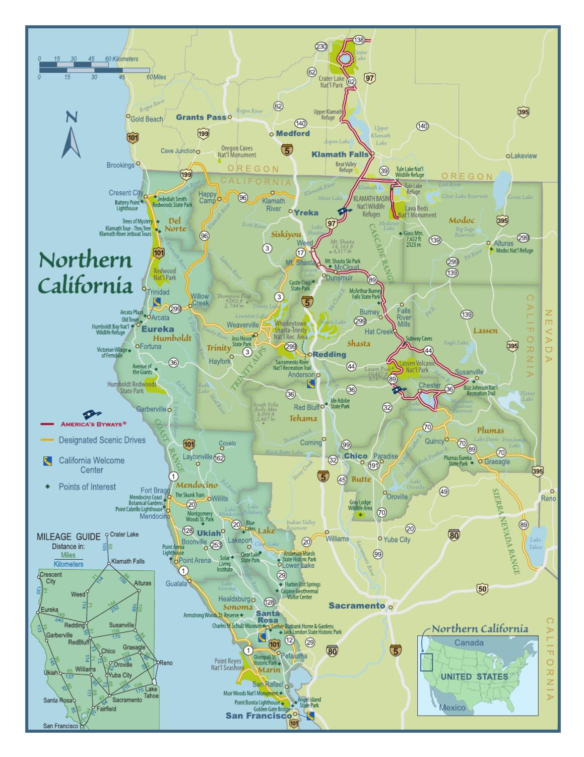 California Oregon Map California Road Map Map Of Oregon And - Road Map Of Southern Oregon And Northern California
