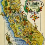 California Pictorial Map, 1946   Vintage California Map