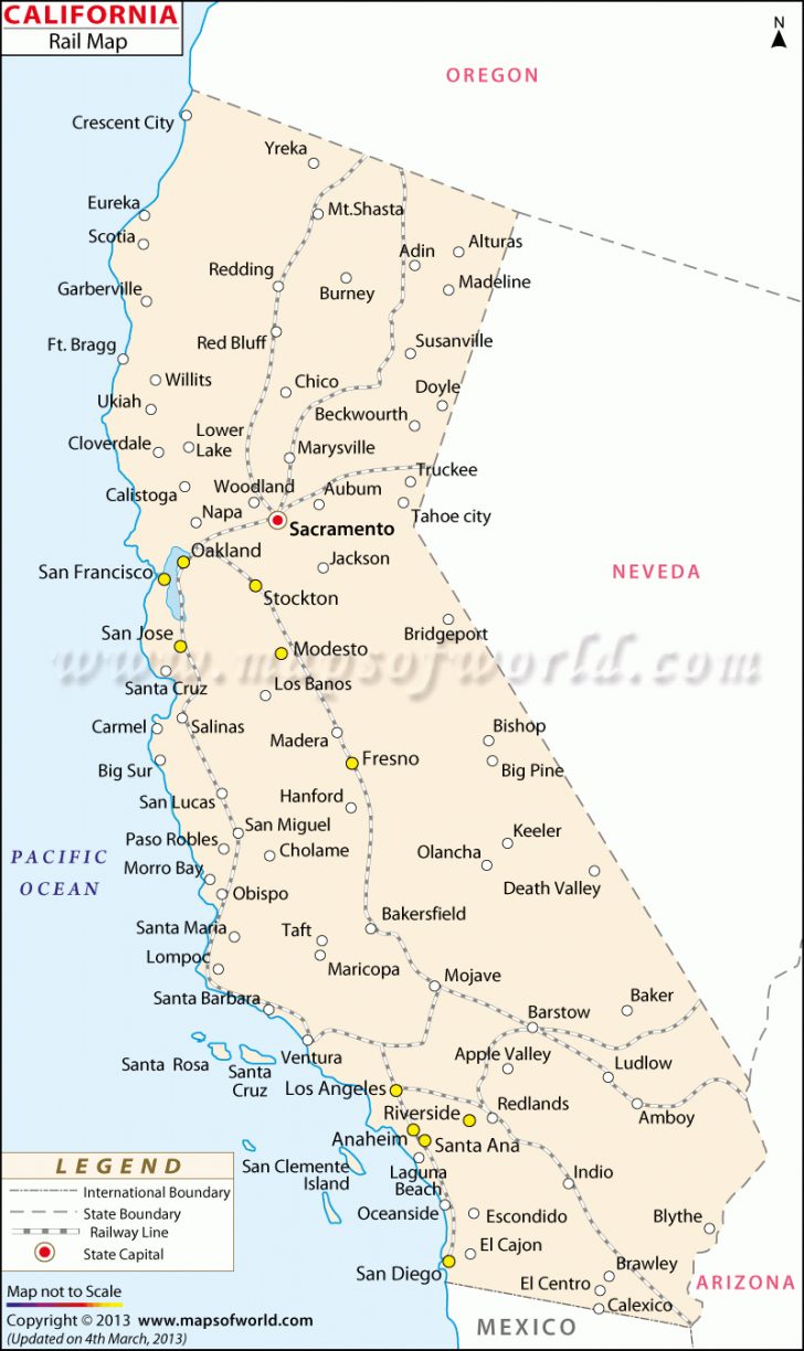 California Rail Map, All Train Routes In California - Amtrak California ...