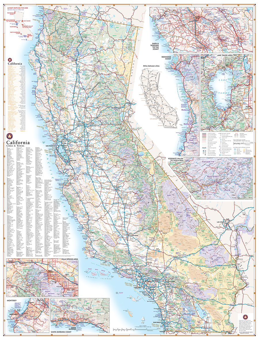 California Road Map — Benchmark Maps - Road Map Oregon California