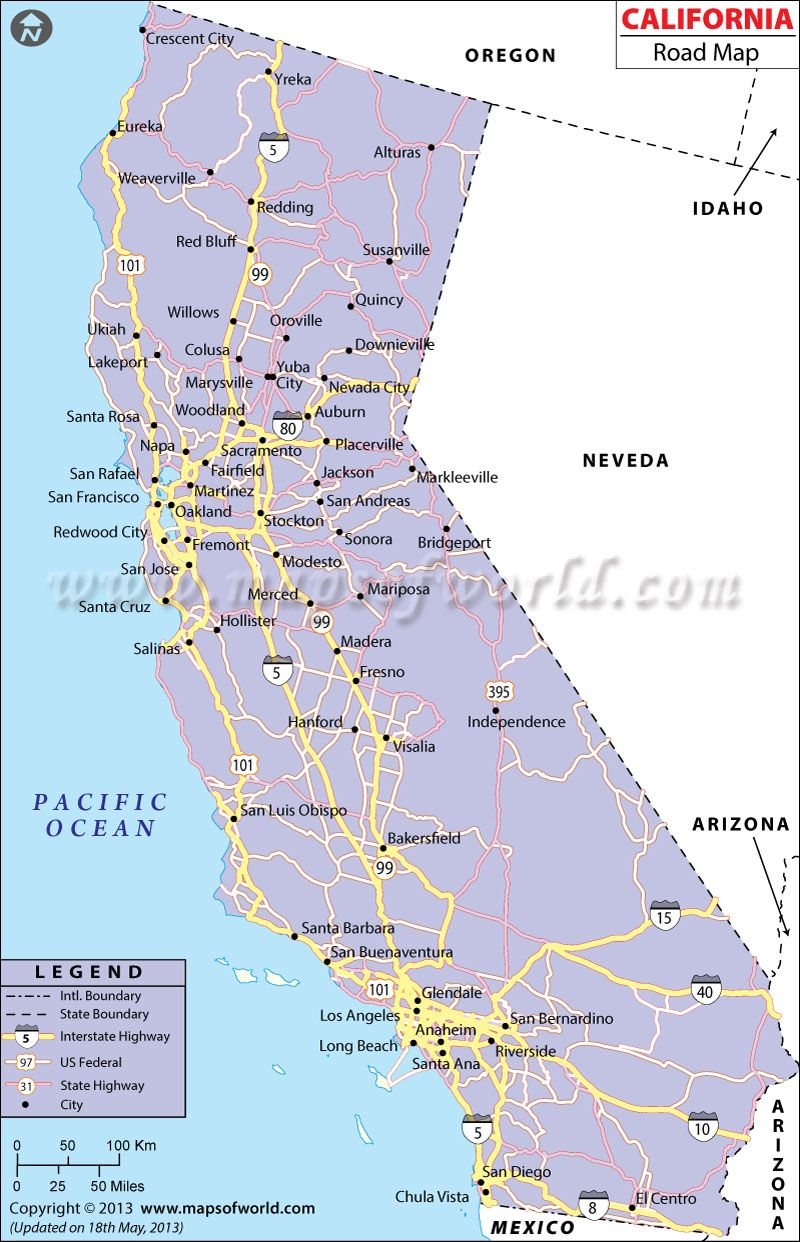 California Road Network Map | California | Highway Map, California - Road Map Of California Usa