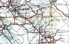 California Road Signs And Sights Gallery: Section Of 1936 Official - Central California Road Map