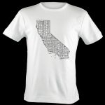 California Shirt Map Art | California Typography Map T Shirt   California Map Shirt
