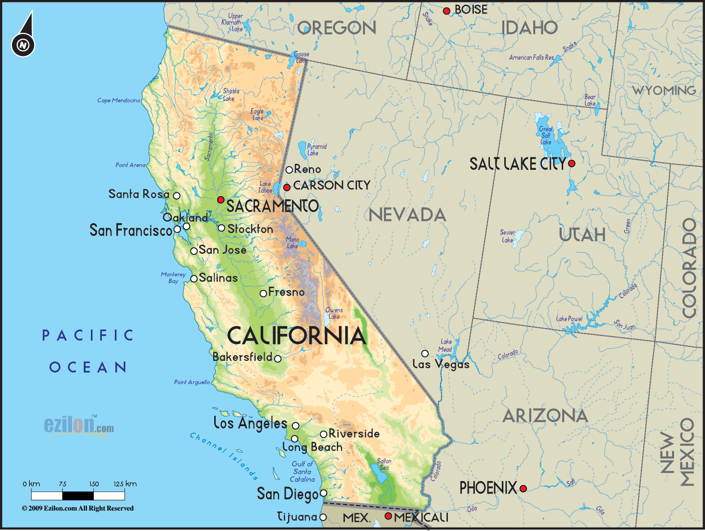 California Simple Map Of California Springs Map Of California And - Simple Map Of California