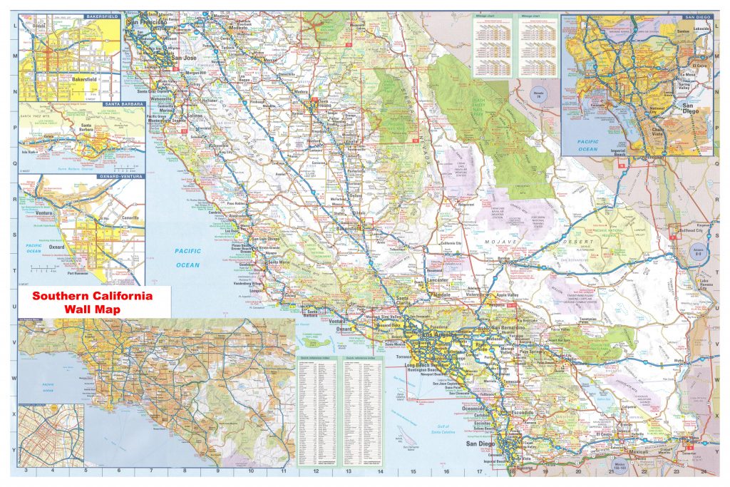 California Southern Wall Map Executive Commercial Edition - Laminated California Wall Map ...