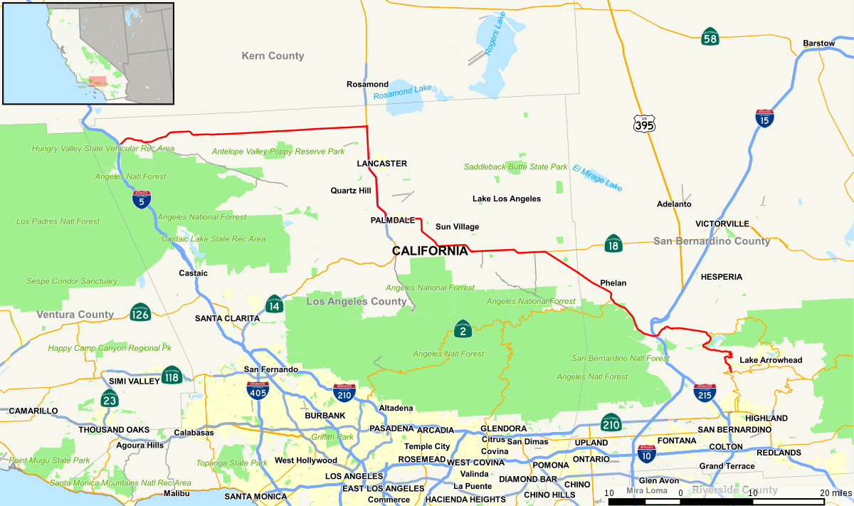 California State Route 138 - Wikipedia - Route 395 California Map