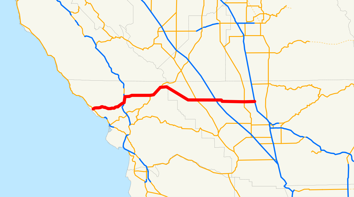 California State Route 46 - Wikipedia - Highway 41 California Map