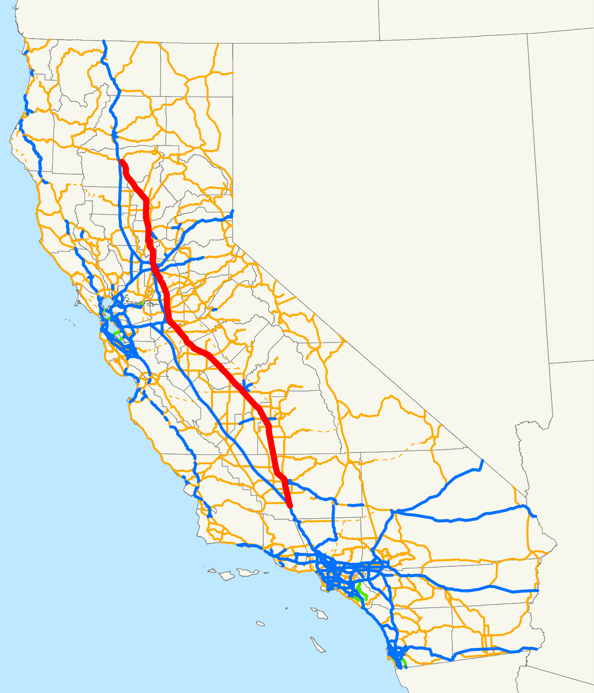 California State Route 99 - Wikipedia - Red Bluff California Map