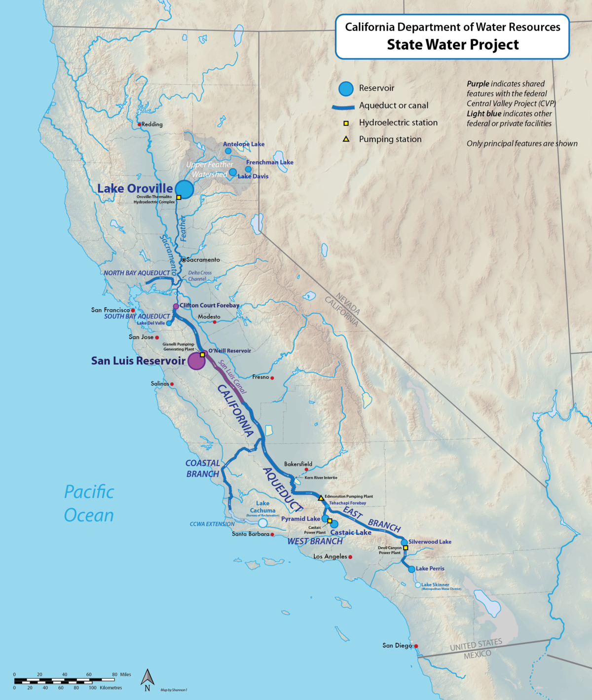 California State Water Project - Wikipedia - California Aqueduct Fishing Map