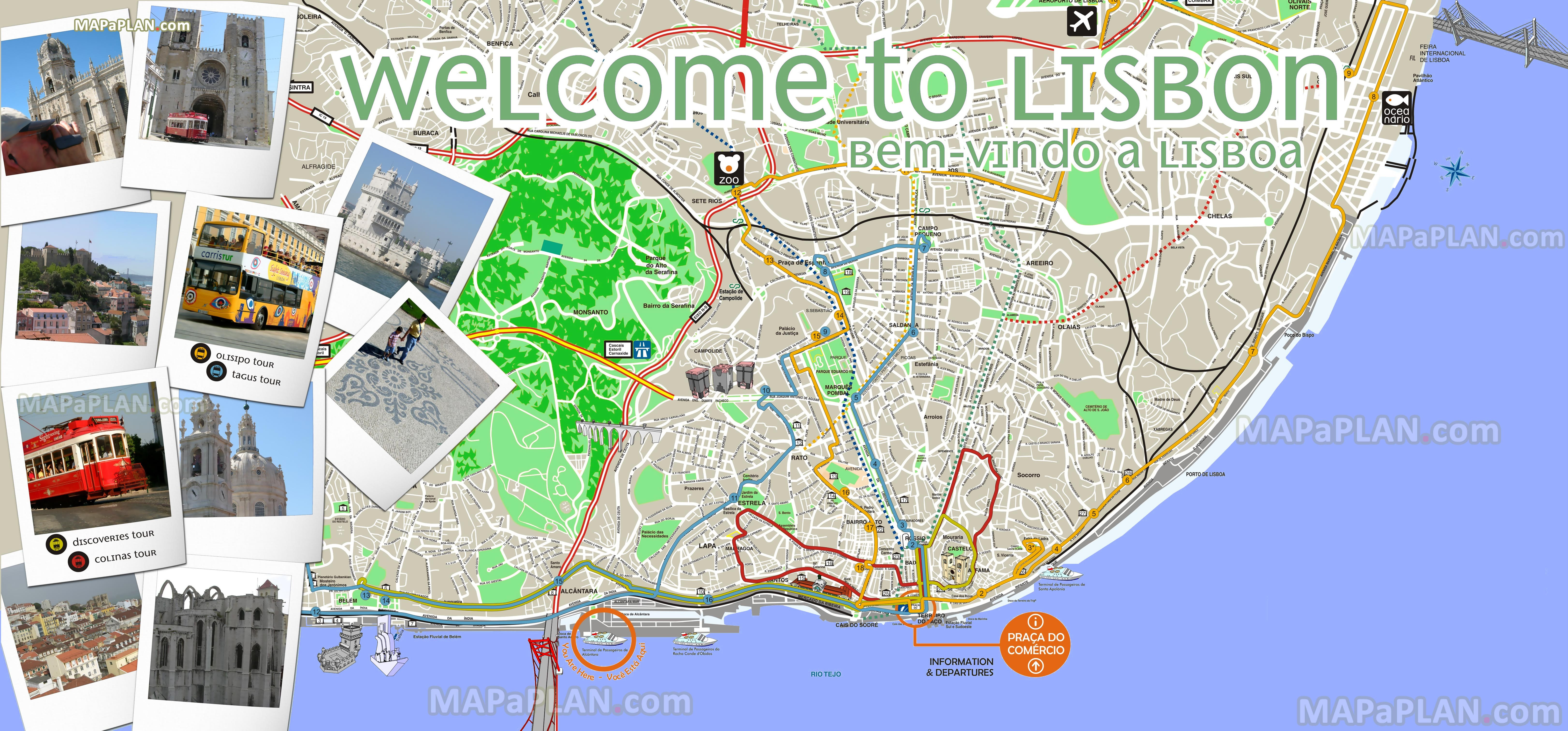 California Tourist Attractions Map Printable Maps Lisbon Maps Top - California Street Map