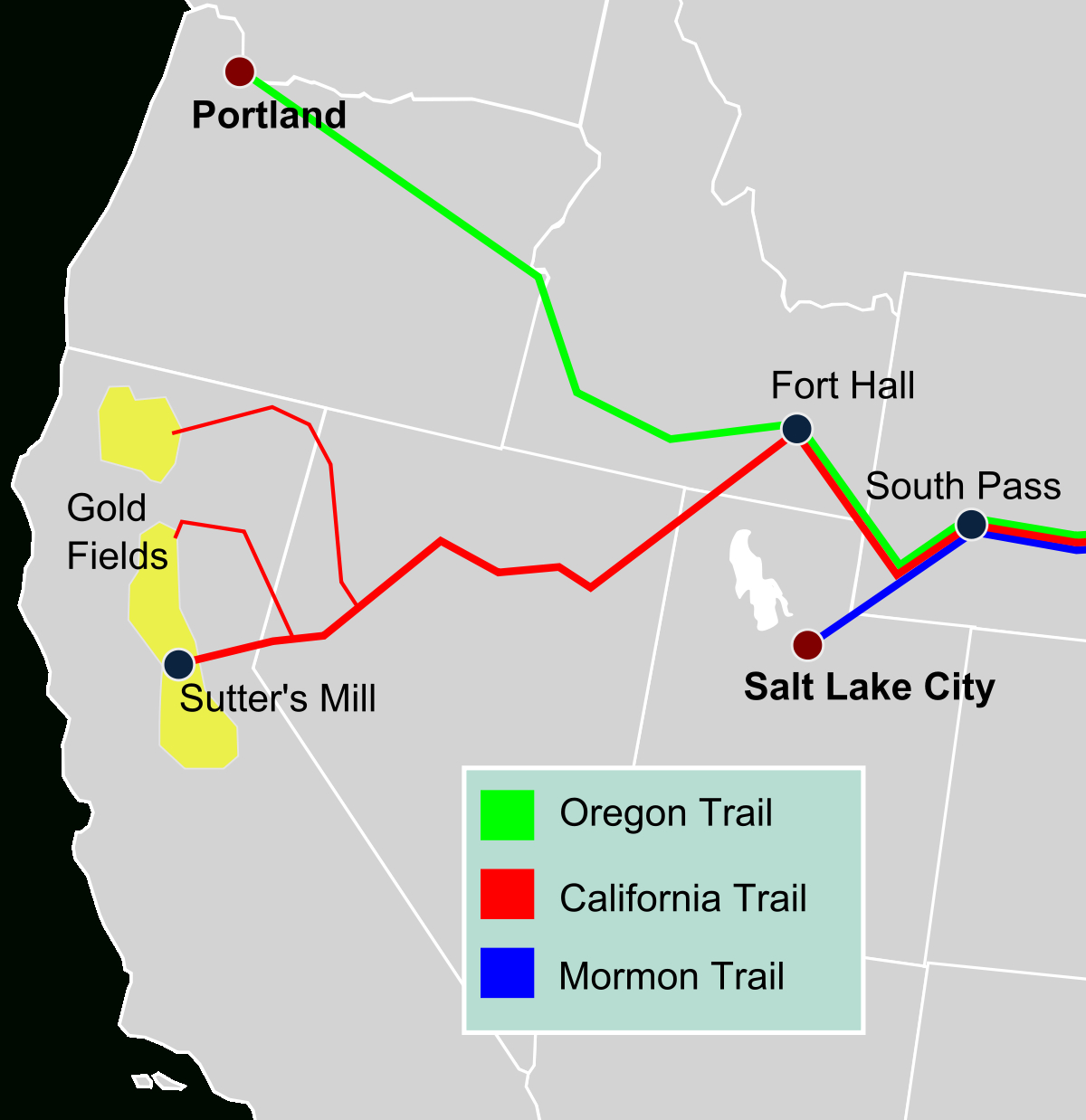 California Trail - Wikipedia - California Lead Free Zone Map