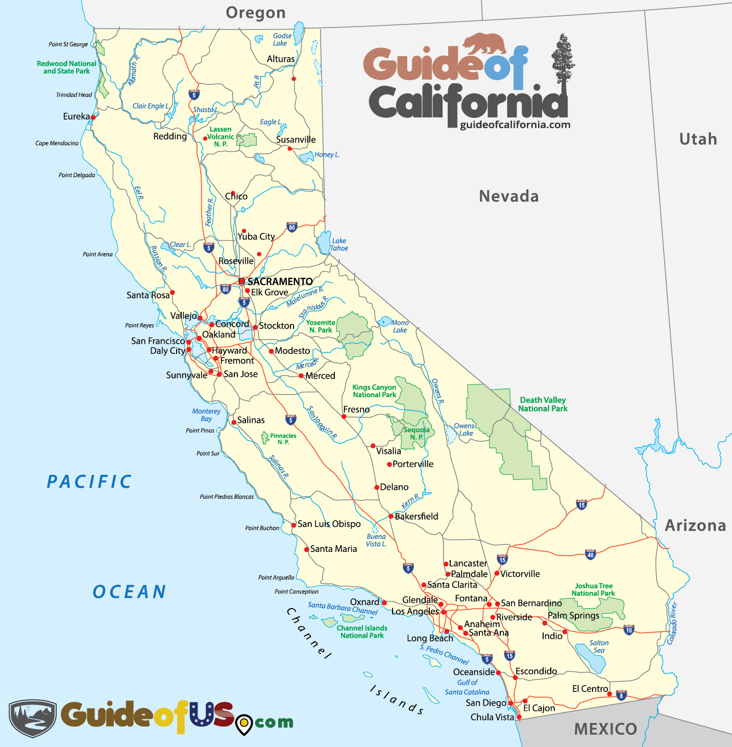 California Travel Maps | California - California Tourist Map