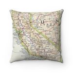 California Vintage Map Pillow California Pillow California | Etsy   California Map Pillow