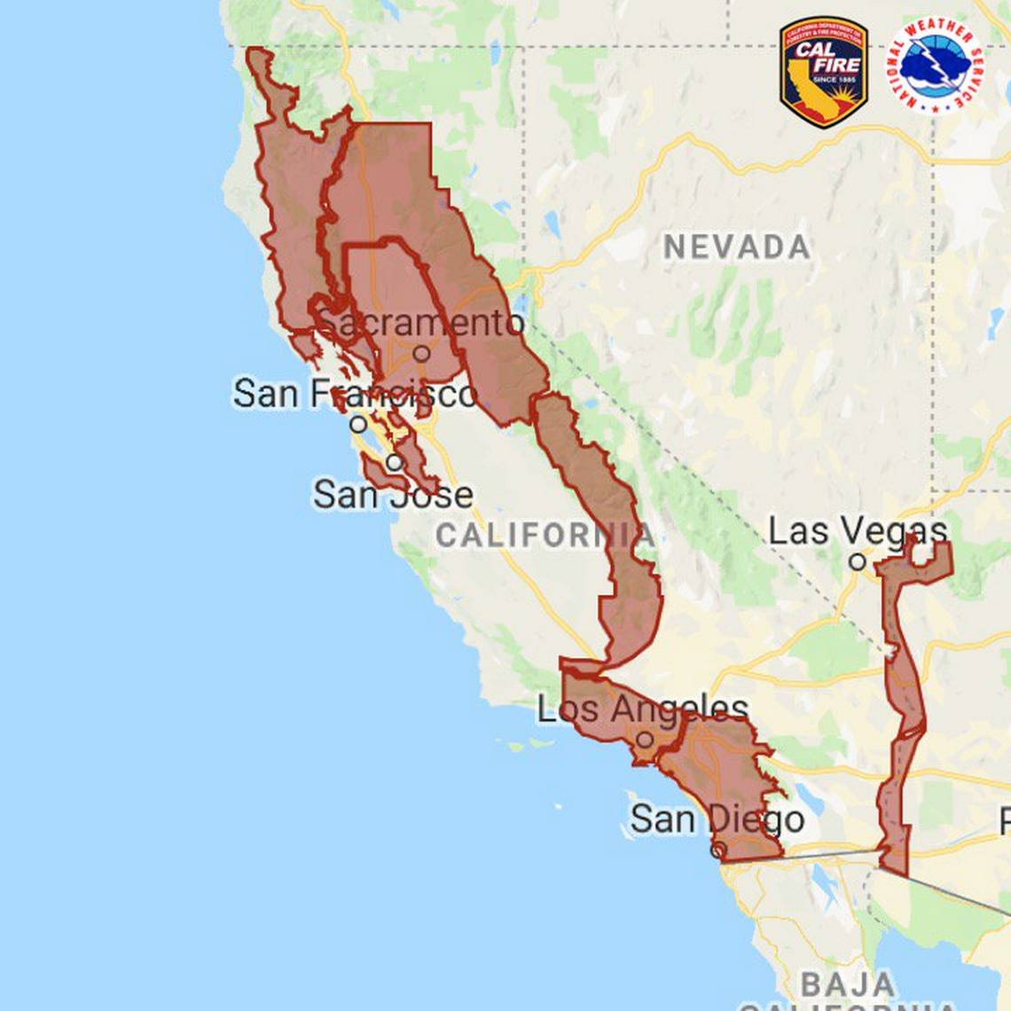 California Wildfire Updates | Red Flag Wind Warning Extended | The - California Forest Fire Map