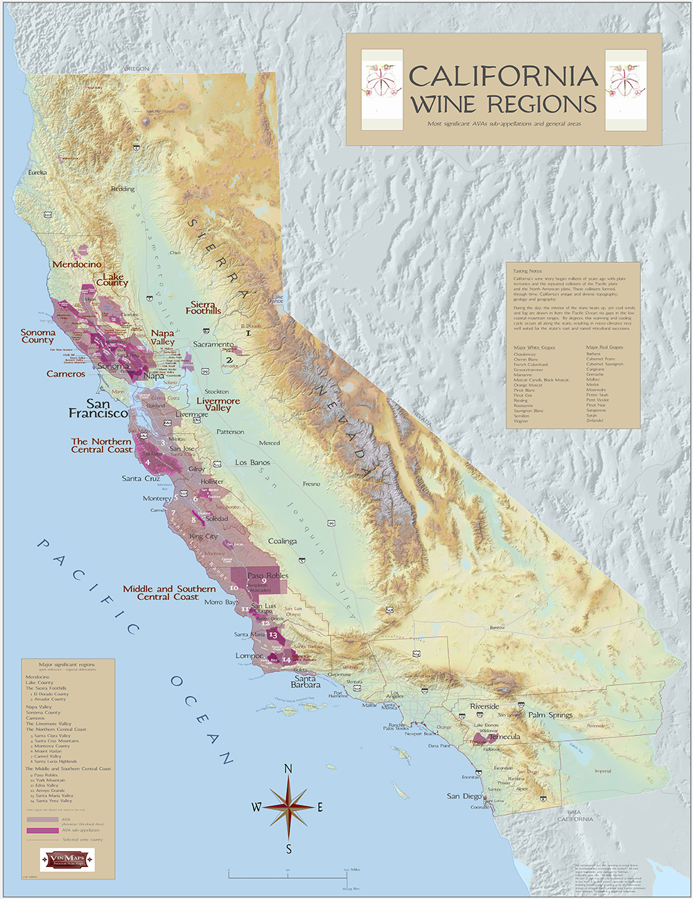 California Wine Regions - California Wine Appellation Map