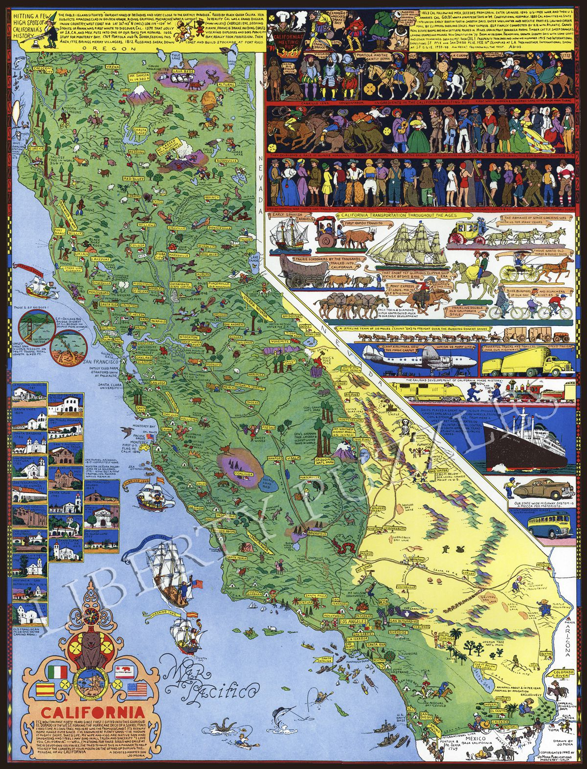 California - Wooden Jigsaw Puzzle - Liberty Puzzles - Made In The Usa - California Map Puzzle