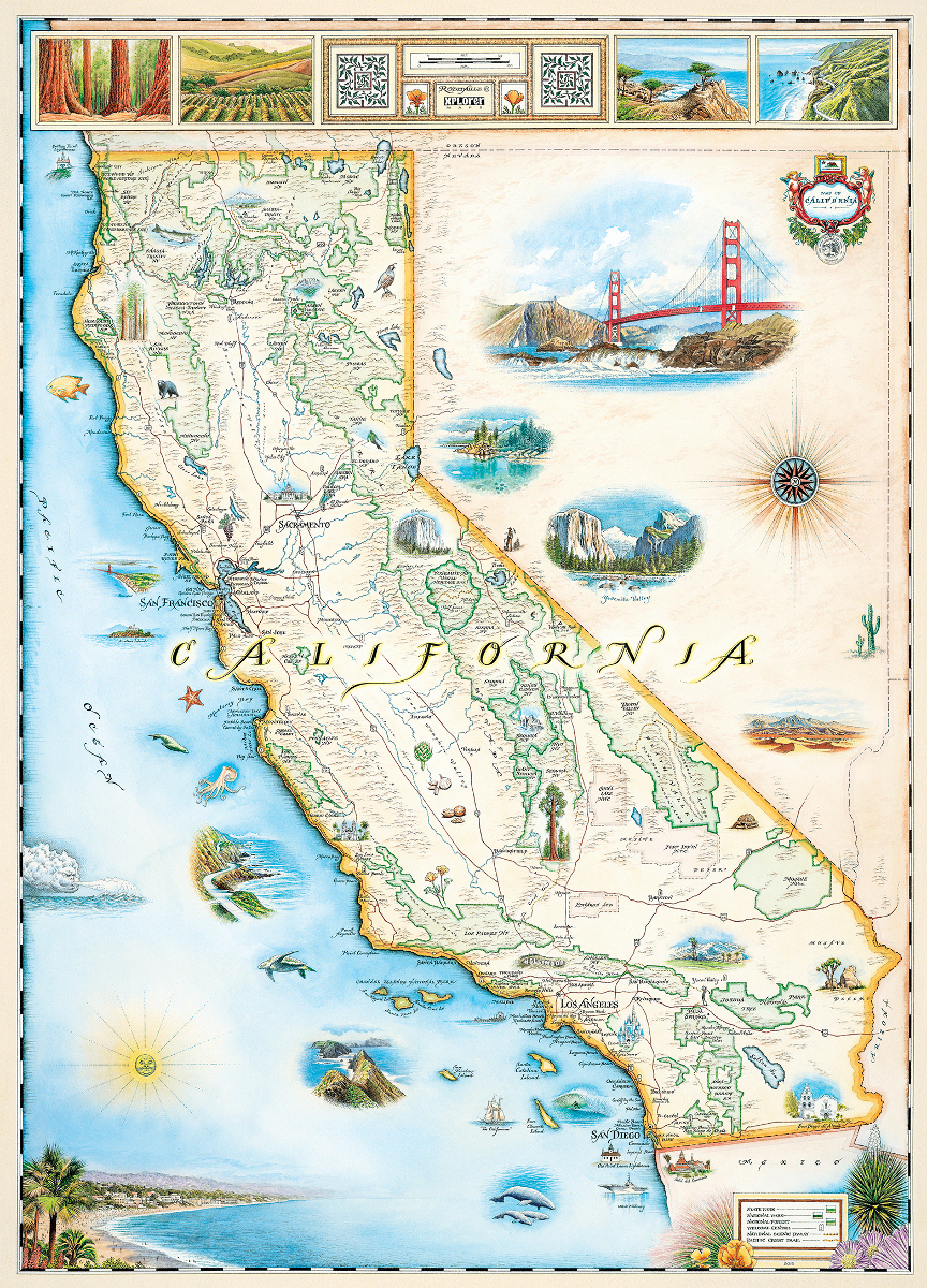 California (Xplorer Maps) Jigsaw Puzzle | Puzzlewarehouse - California Map Puzzle