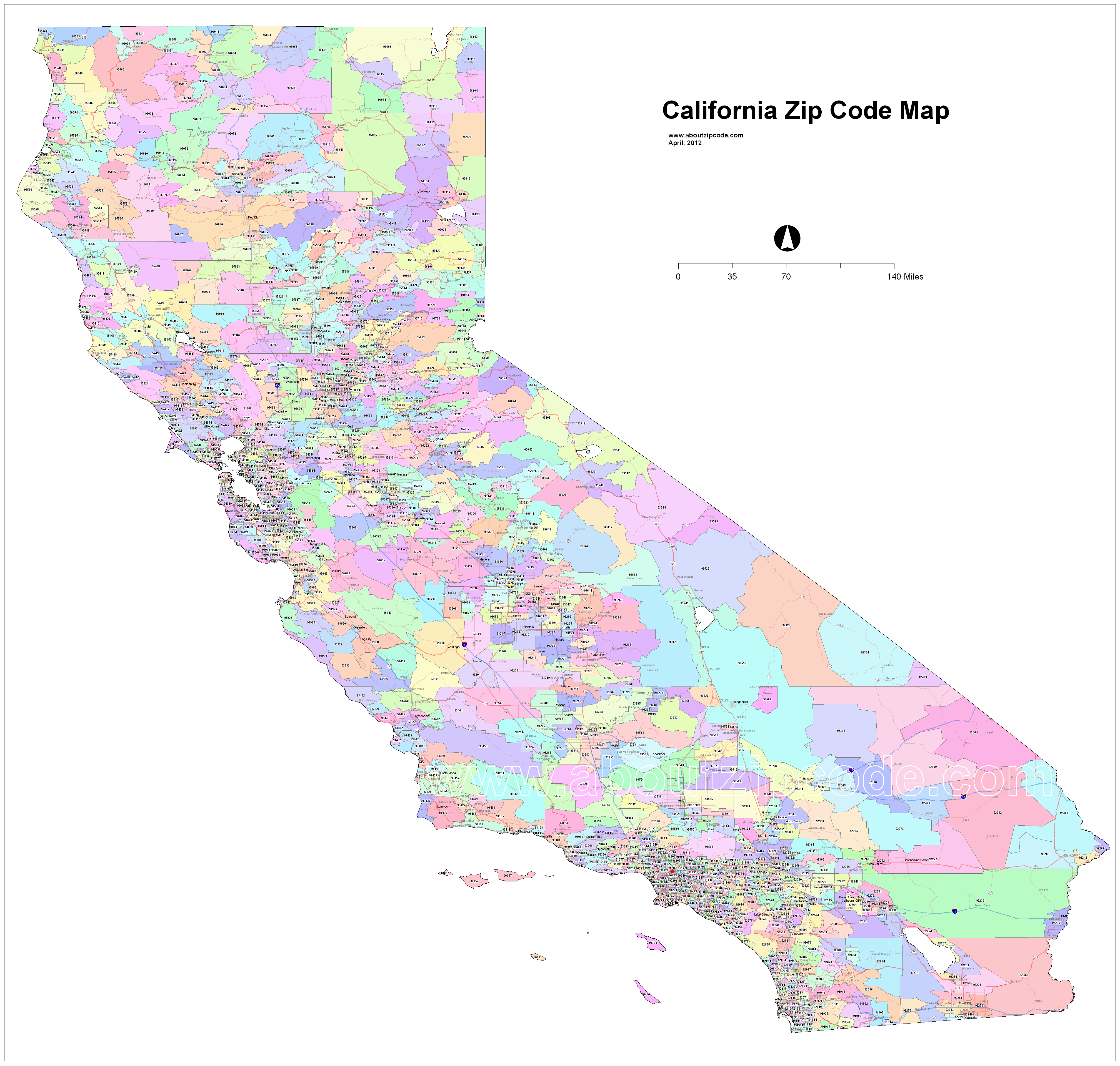 California Zip Code Maps - Free California Zip Code Maps - California Zip Code Map
