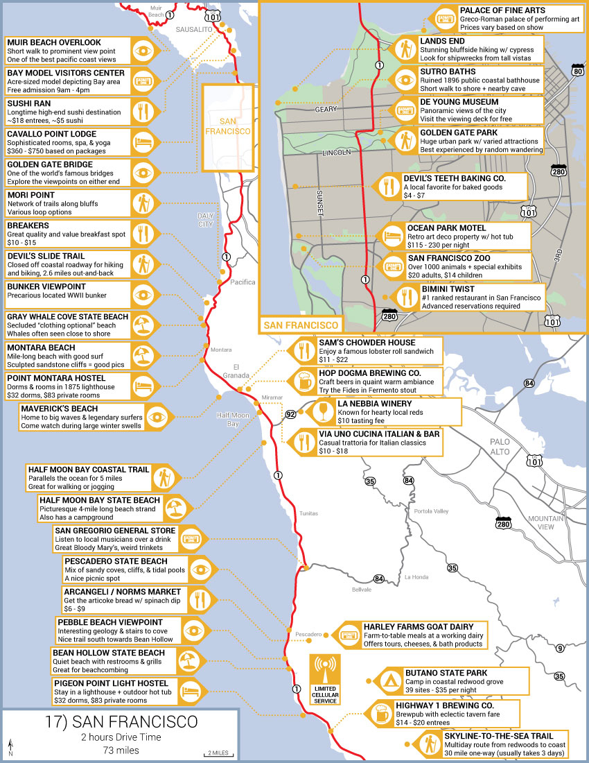 California&amp;#039;s Central Coast Road Trip Guide - California Coast Drive Map