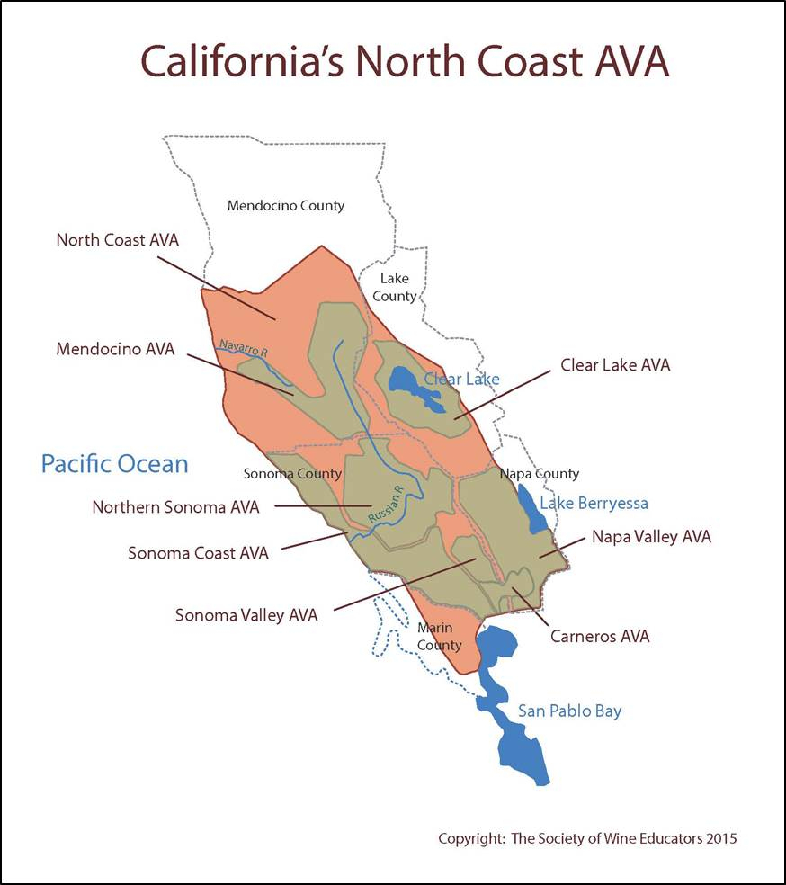 Californias North Coast Ava California River Map Map Of California - California Ava Map