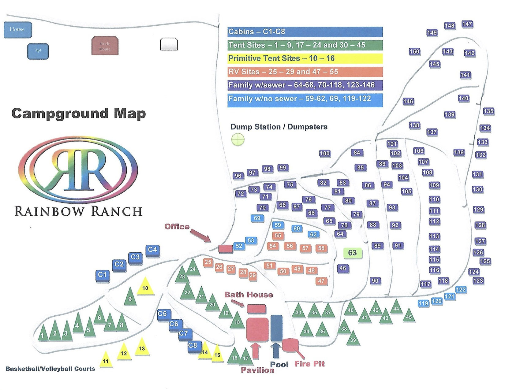 Campground Map | Rainbow Ranch - Texas Campgrounds Map