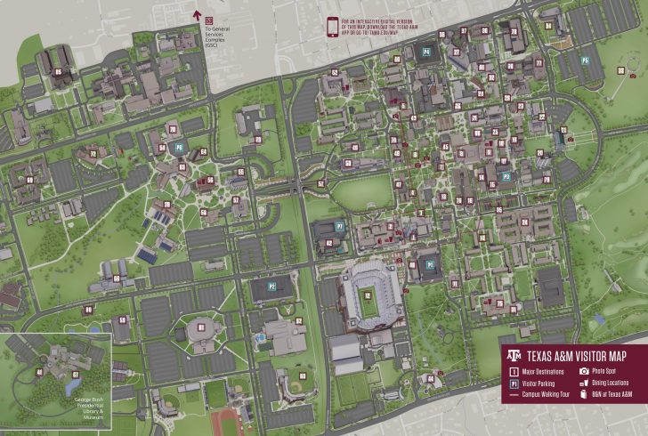 Campus Map | Texas A&m University Visitor Guide - Texas A&m Map ...