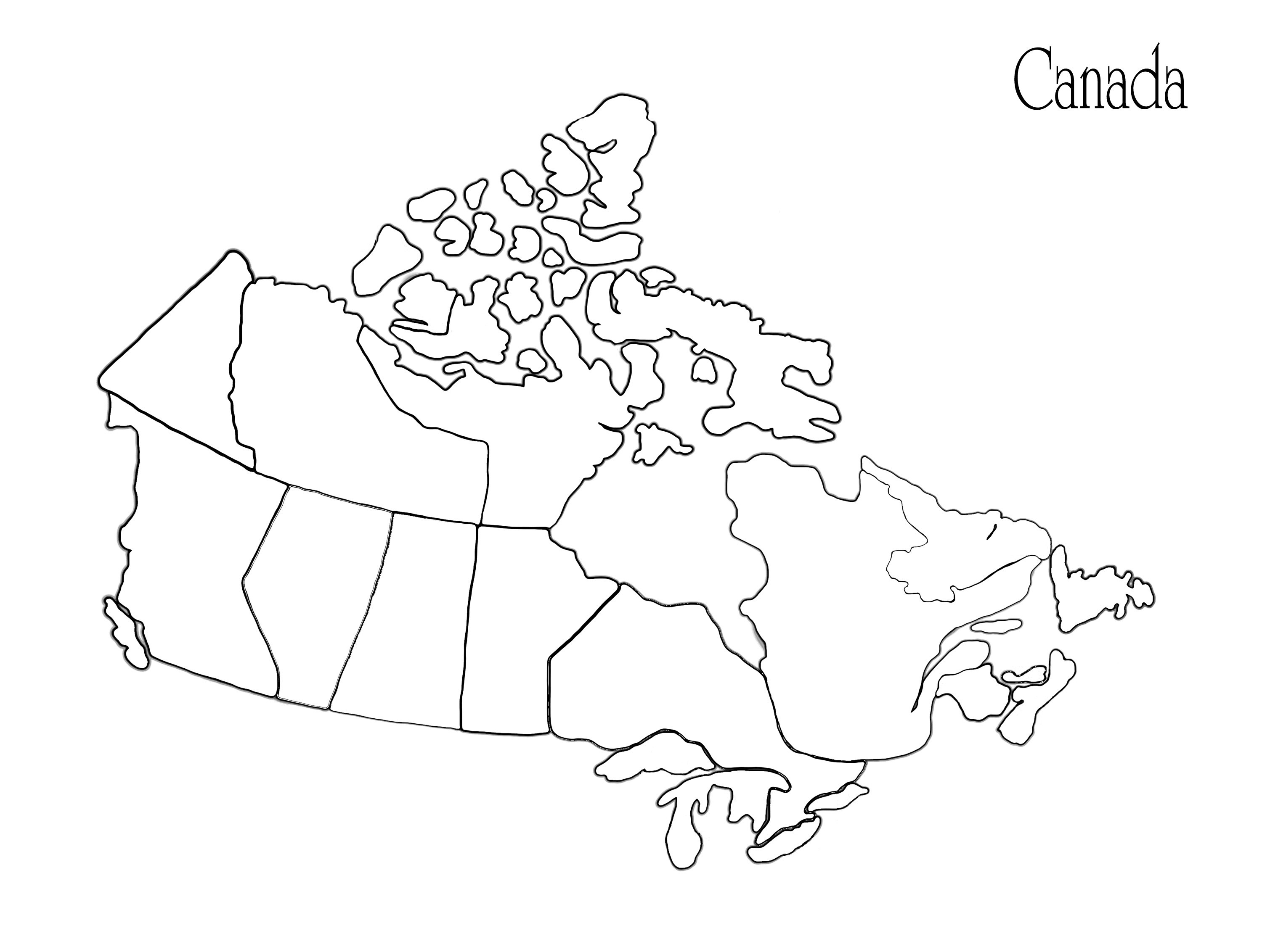 Canada Map Outline Printable - 7.4.kaartenstemp.nl • - Printable Map Of Canada