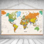 Canvas Oil Prints Painting National Geographic World Map Wall Art   National Geographic World Map Printable