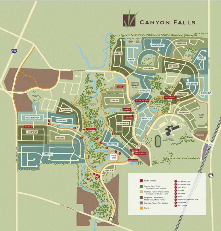 Canyon Falls Community Map Northlake, Tx Sun City Texas Map
