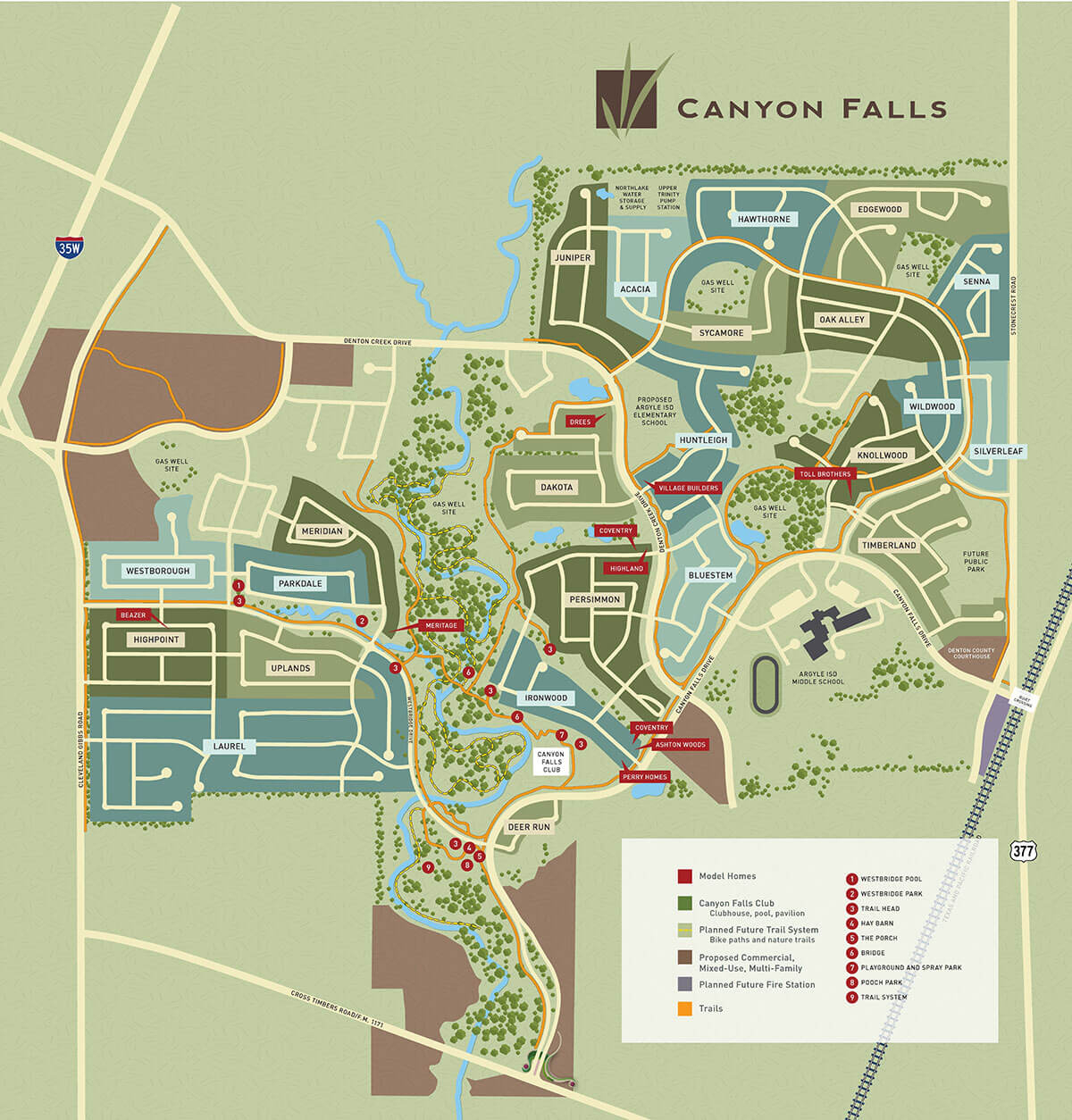 Canyon Falls Community Map | Northlake, Tx - Sun City Texas Map