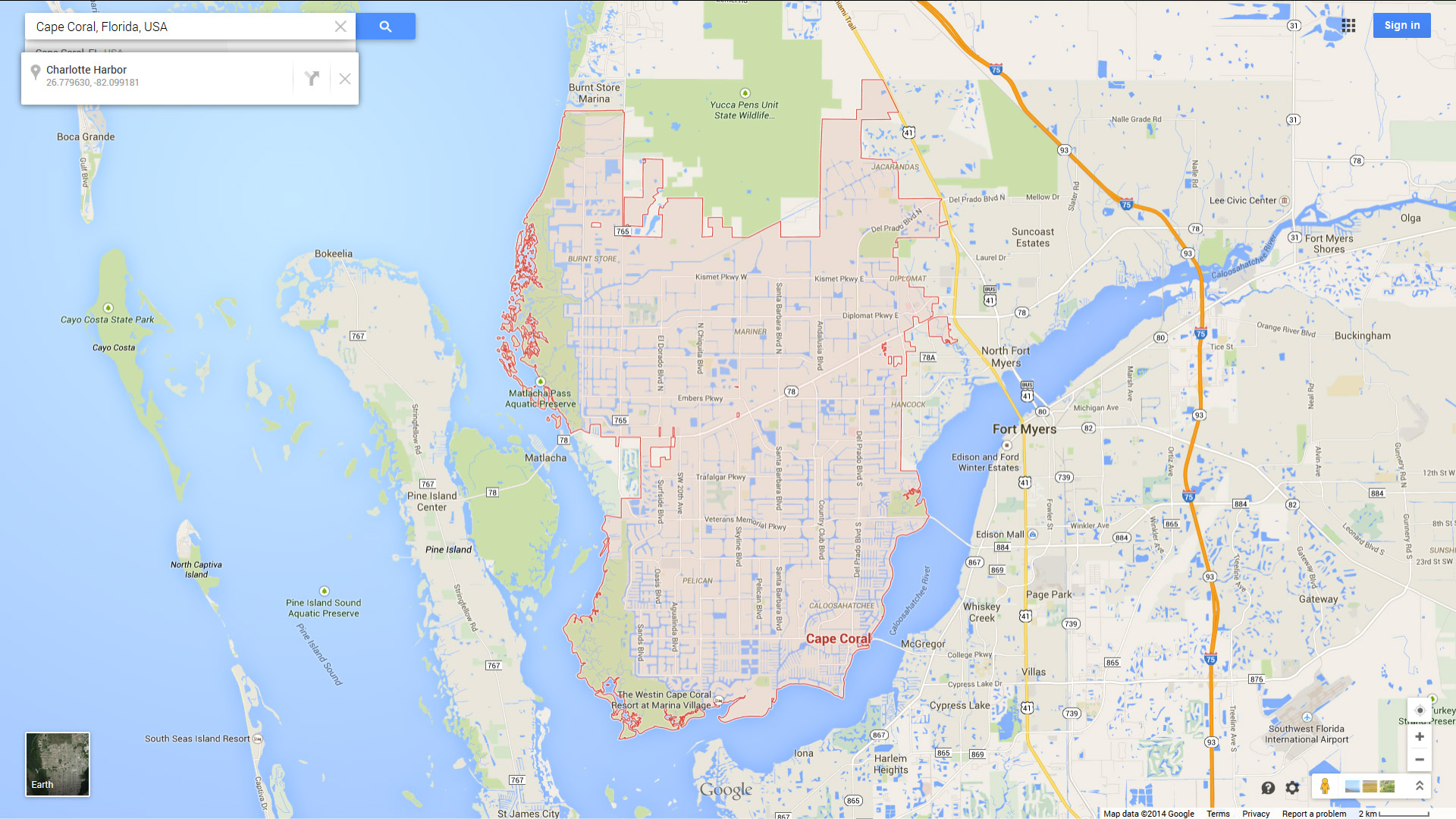 Cape Coral, Florida Map - Map Of Florida Including Cape Coral