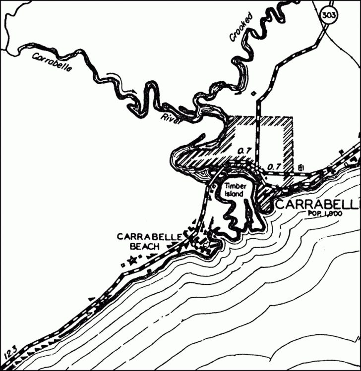 Carrabelle, 1936 Carrabelle Island Florida Map Printable Maps