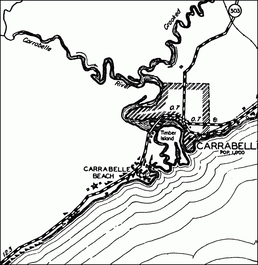 Carrabelle, 1936 - Carrabelle Island Florida Map