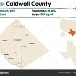 Carte Détaillée Comté Caldwell Texas — Image Vectorielle Malachy666   Caldwell Texas Map