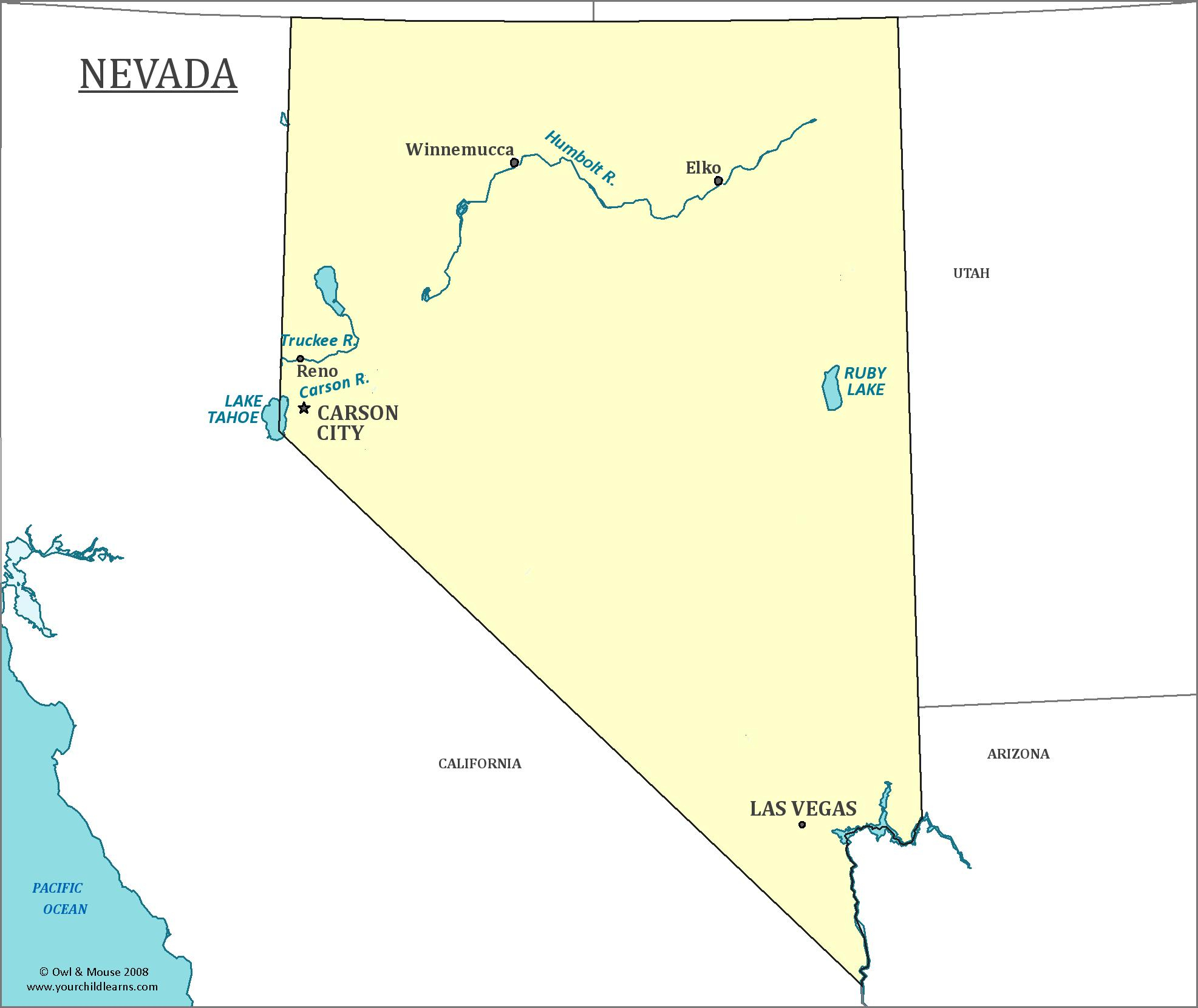 Carte Nevada - La Carte De Las Vegas, Nevada (États-Unis D&amp;#039;amérique) - Map Of Las Vegas And California
