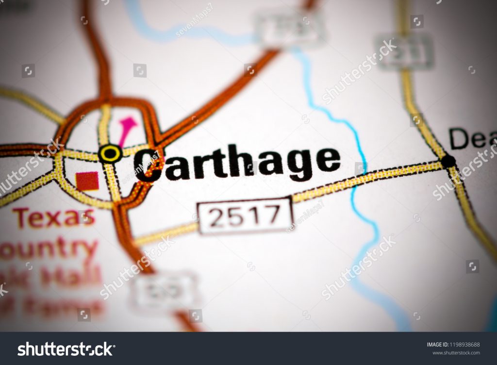 Carthage Texas Usa On Map Stock Photo (Edit Now) 1198938688 Carthage