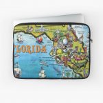 Cartoon Map Of Florida" Laptop Sleeveskevin Middleton | Redbubble   Florida Cartoon Map