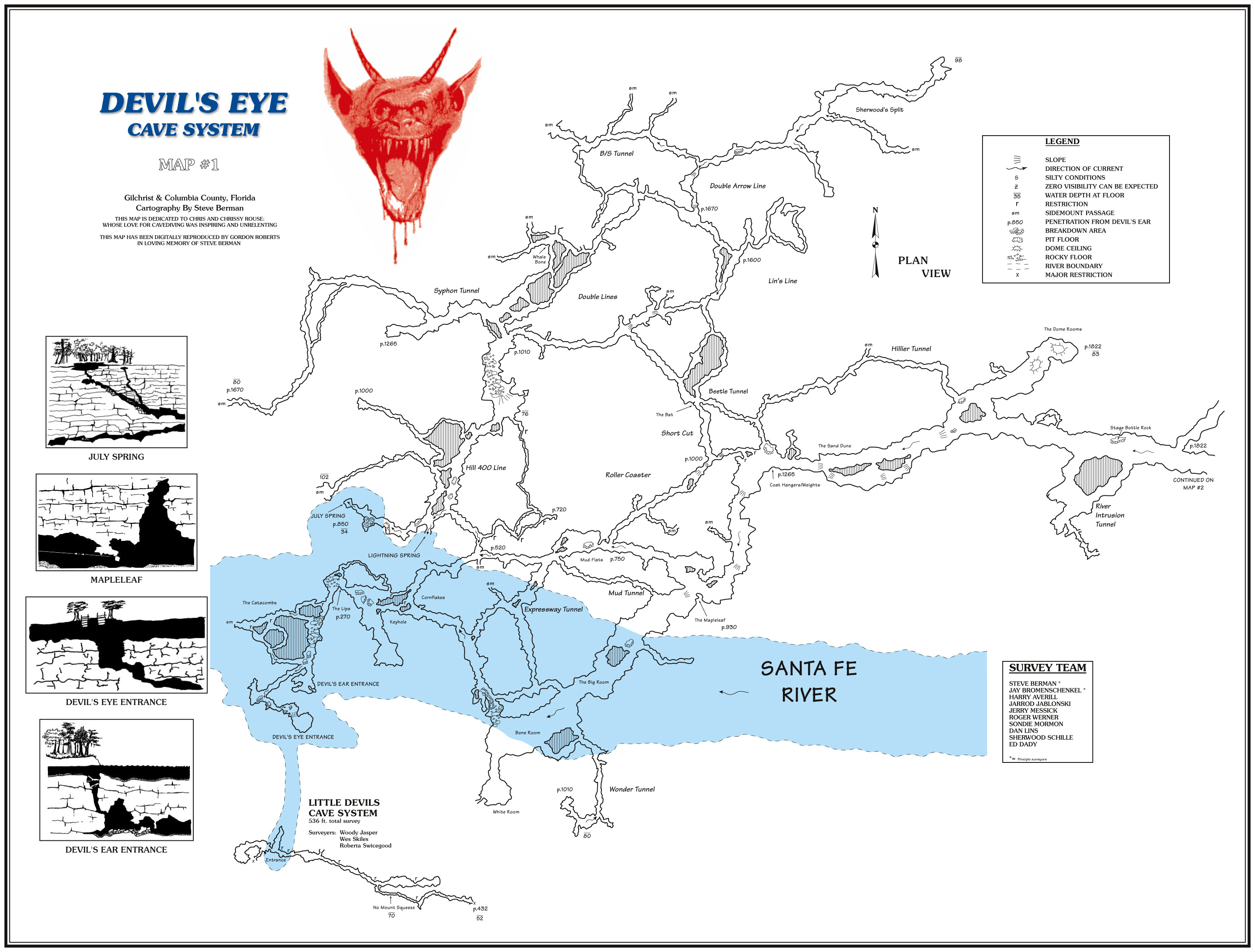 Caveatlas » Cave Diving » United States » Ginnie Springs - Florida Springs Diving Map