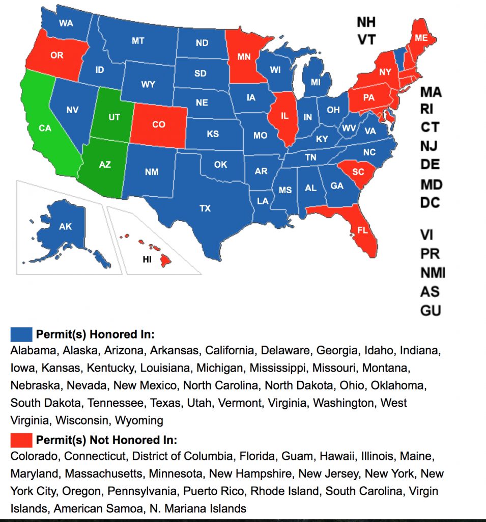 Ccw Reciprocity Maps – Shootsafe Academy - California Ccw Reciprocity 