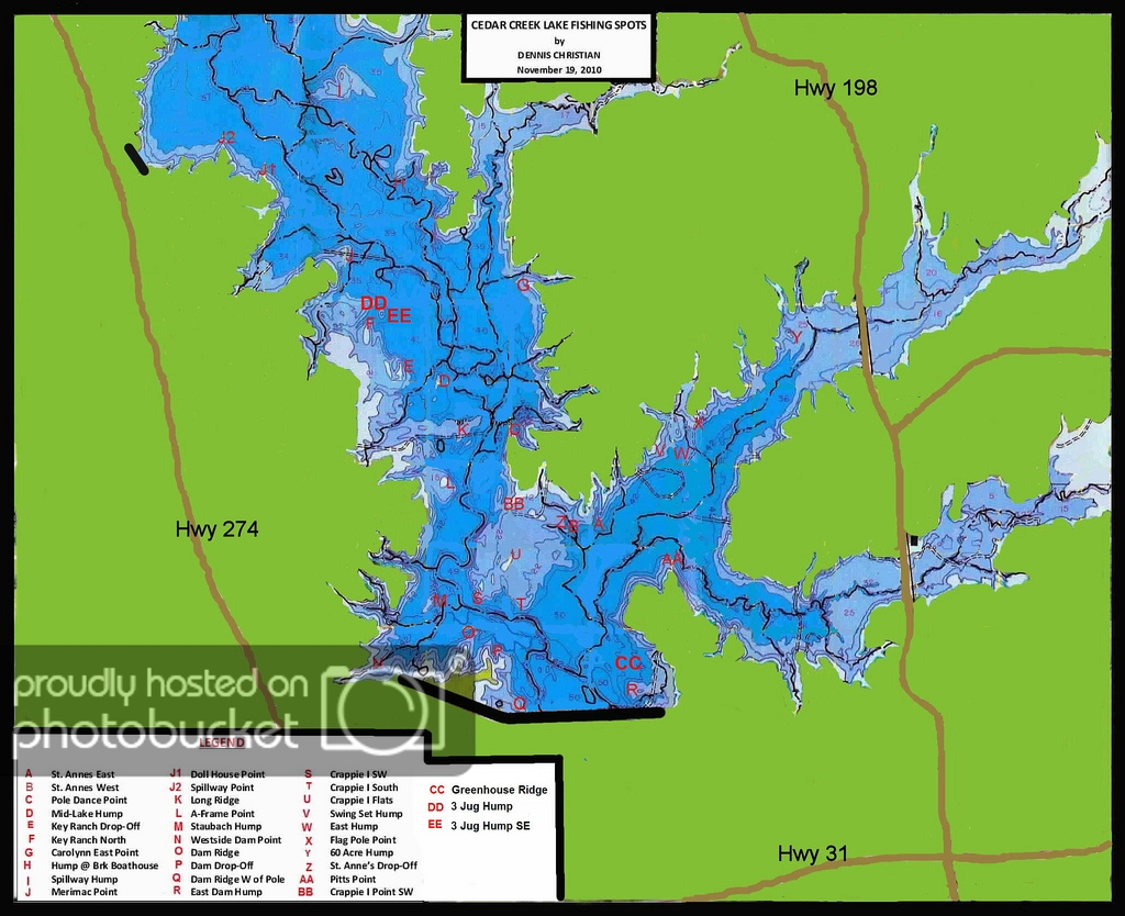 Cedar Creek Lake Map | Whites - Hybrids - Striper | Texas Fishing Forum - Cedar Creek Texas Map